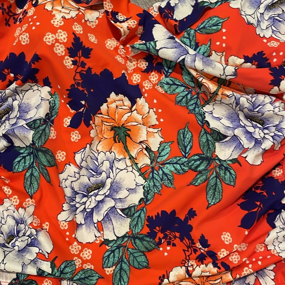 Jantzen One Piece Swimwear w/floral print-ruffles, adjustable straps, Size 10 - Picture 2 of 8